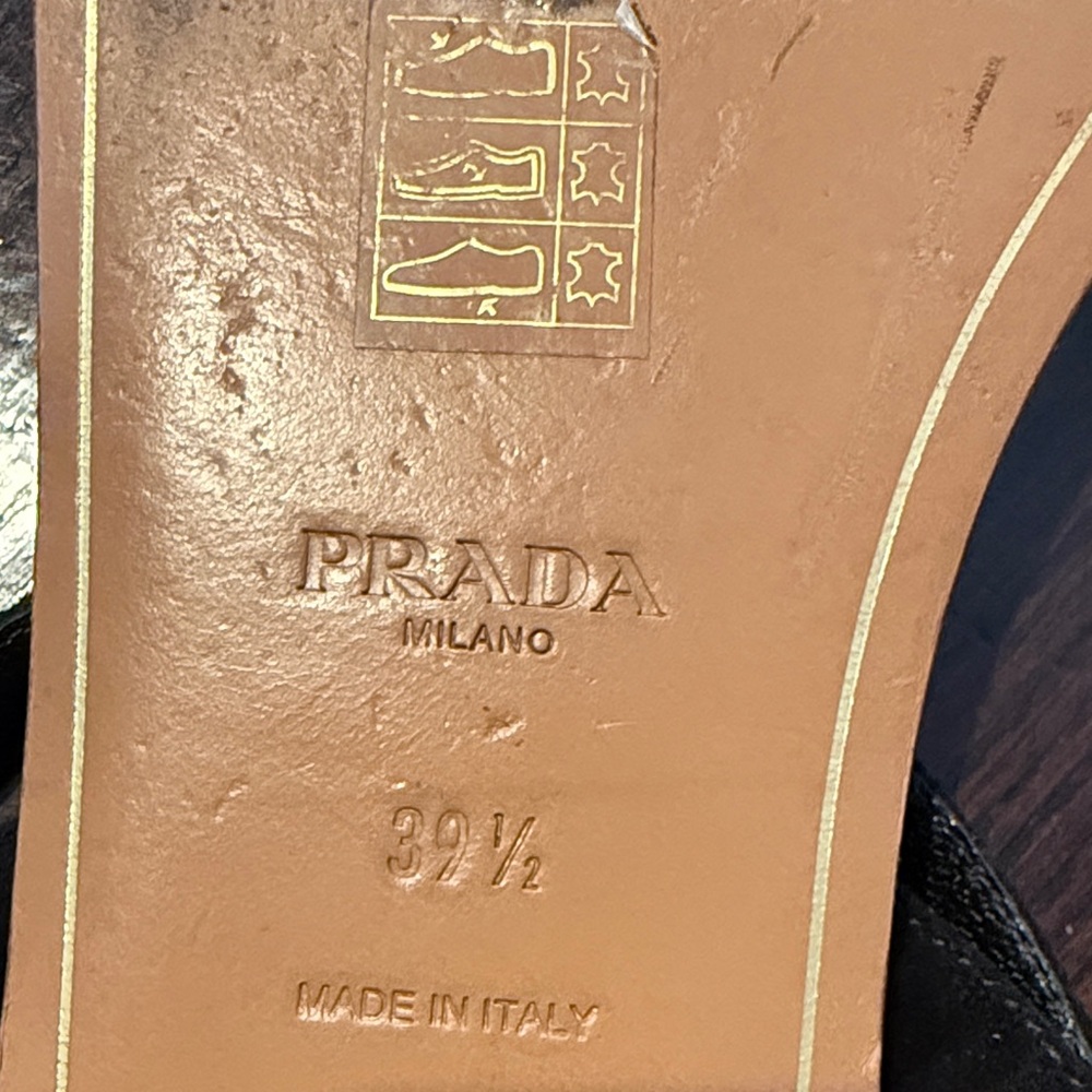 Prada Black and Gold Studded Sandals 39.5 - Picture 7 of 9
